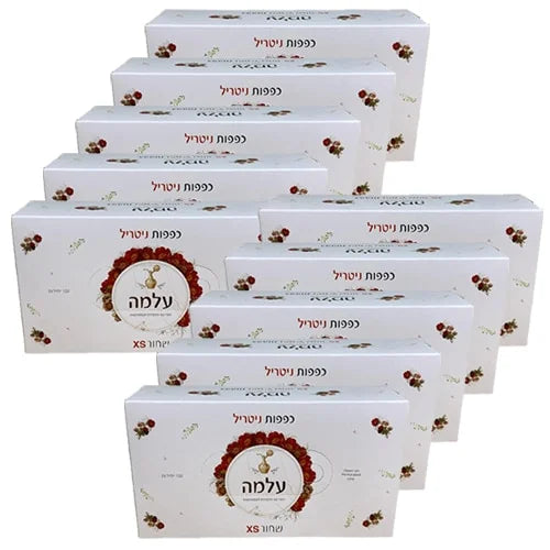 קרטון כפפות שחורות ניטריל עלמה - 10 חבילות במבצע !