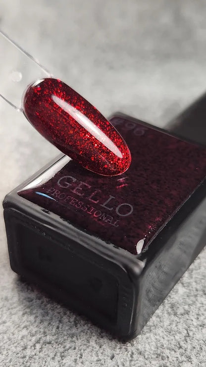 לק ג'ל ג'לו צבע נצנץ פלאש בורדו GELLO 96