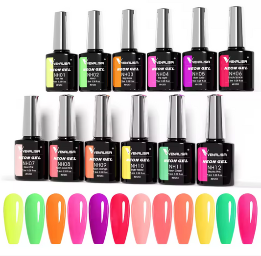 קיט 12 גוונים נאון זוהרים ונליסה