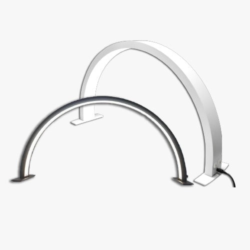 מון לייט שולחנית לבנה המקורית מבית גלוטק - מנורת לד שולחן פרמיום עם דימר חצי עיגול