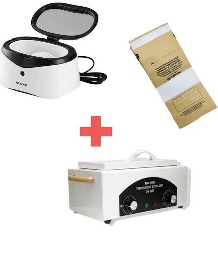 סט חיטוי ועיקור - אולטרה סוניק + תנור עיקור + שקיות עיקור