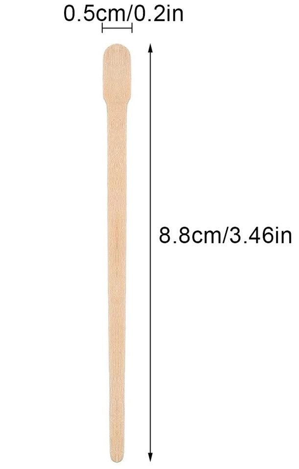 מקלות עץ שפדל לשעווה נוח למריחה - 100 יחידות