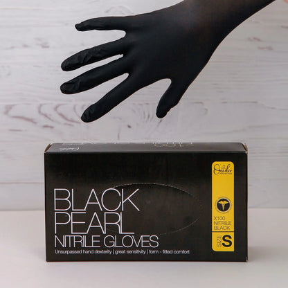 חבילת כפפות ניטריל שחורות ללא אבקה איכותיות ועבות !