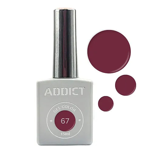 לק ג'ל אדיקט צבע סגול שזיף ADDICT 67