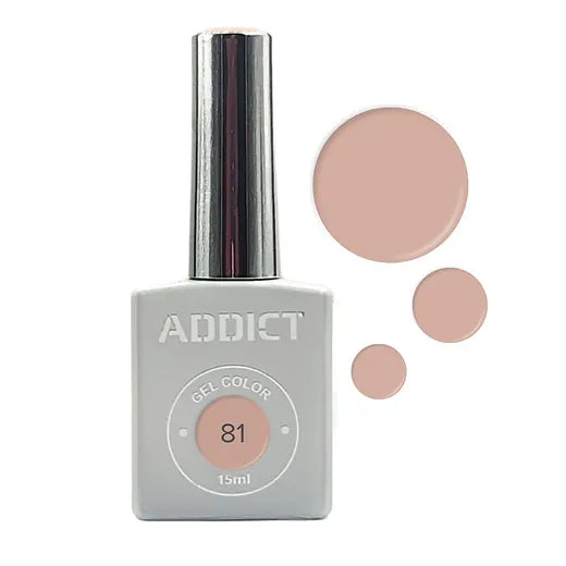 לק ג'ל אדיקט צבע ורוד שקוף למחצה ADDICT 81